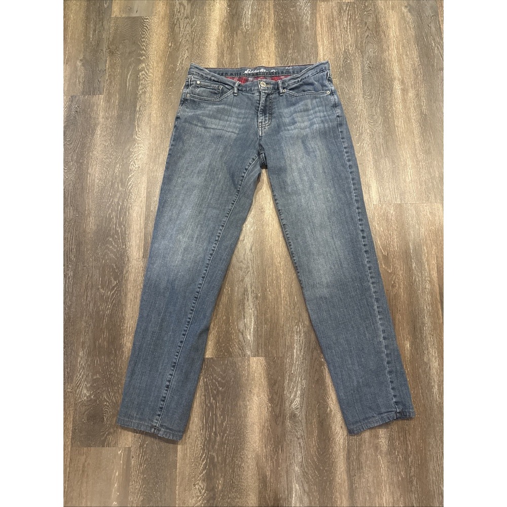 Eddie Bauer Jeans Women's Size 6 Blue Flannel Lined Relaxed Outdoor Workwear's